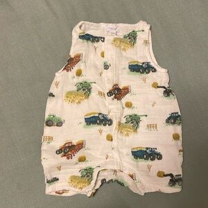 Angel Dear Muslin Shortie Romper with farm scene